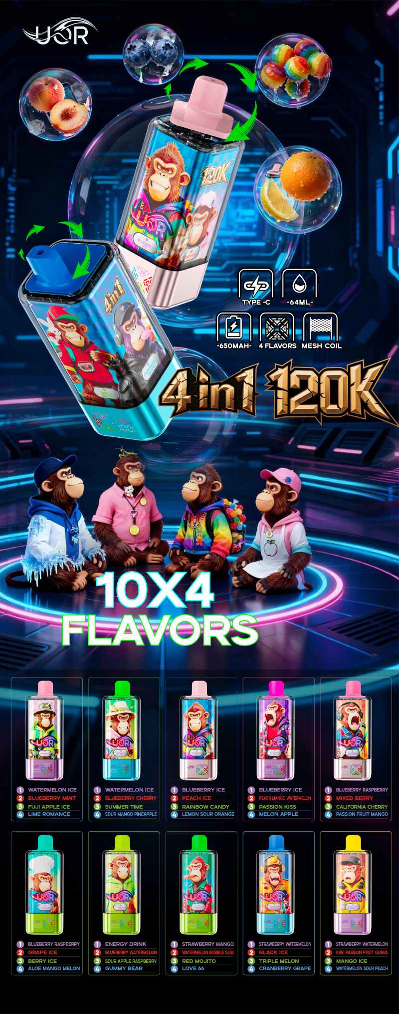 UOR 4IN1 120K PUFF 1236 UOR 4IN1 120K PUFF 1236
